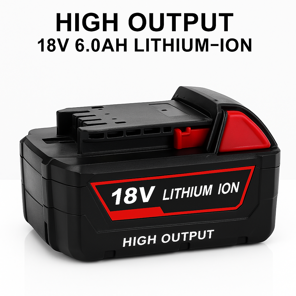 High-Capacity 6.0Ah 18V Battery for Milwaukee M18 Tools – Compatible Replacement